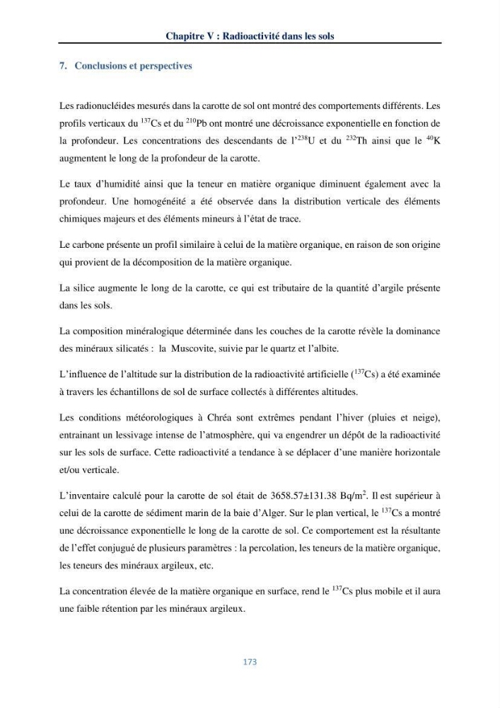 Transfert et dépôt de la radioactivité des aérosols et des eaux de pluie vers le sol et le milieu marin: application au nord de l\'Algérie
