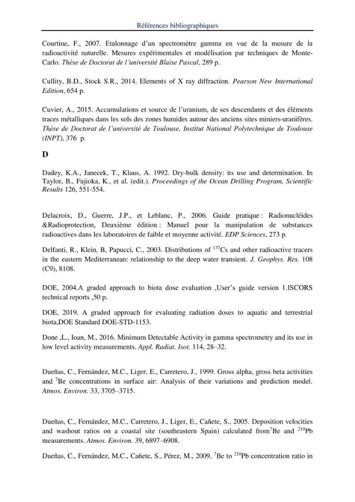 Transfert et dépôt de la radioactivité des aérosols et des eaux de pluie vers le sol et le milieu marin: application au nord de l\'Algérie