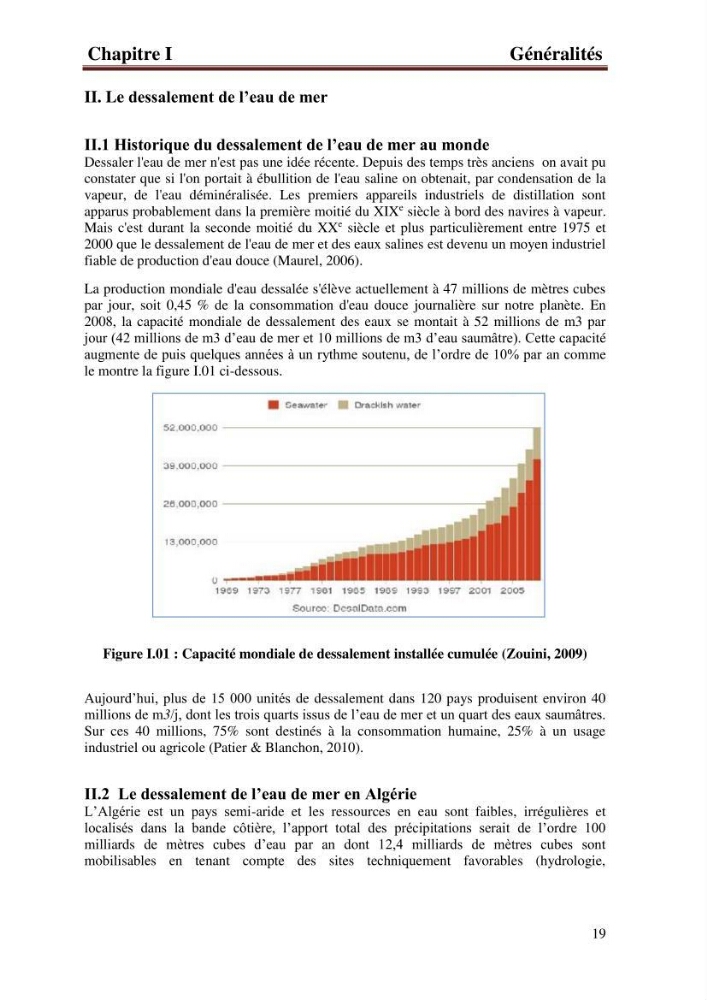 Etude de la performance de la station de dessalement de l\'eau de mer de fouka et son impact sur l\'environnement marin :
