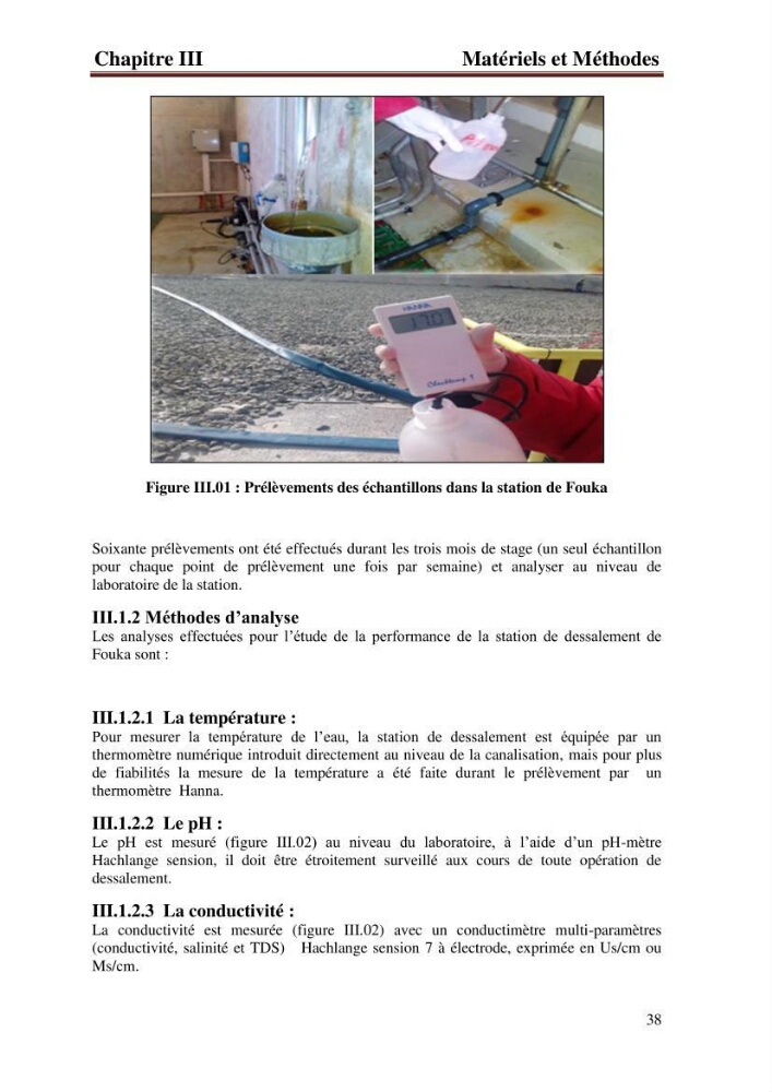Etude de la performance de la station de dessalement de l\'eau de mer de fouka et son impact sur l\'environnement marin :