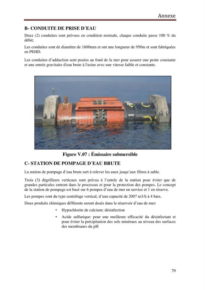Etude de la performance de la station de dessalement de l\'eau de mer de fouka et son impact sur l\'environnement marin :
