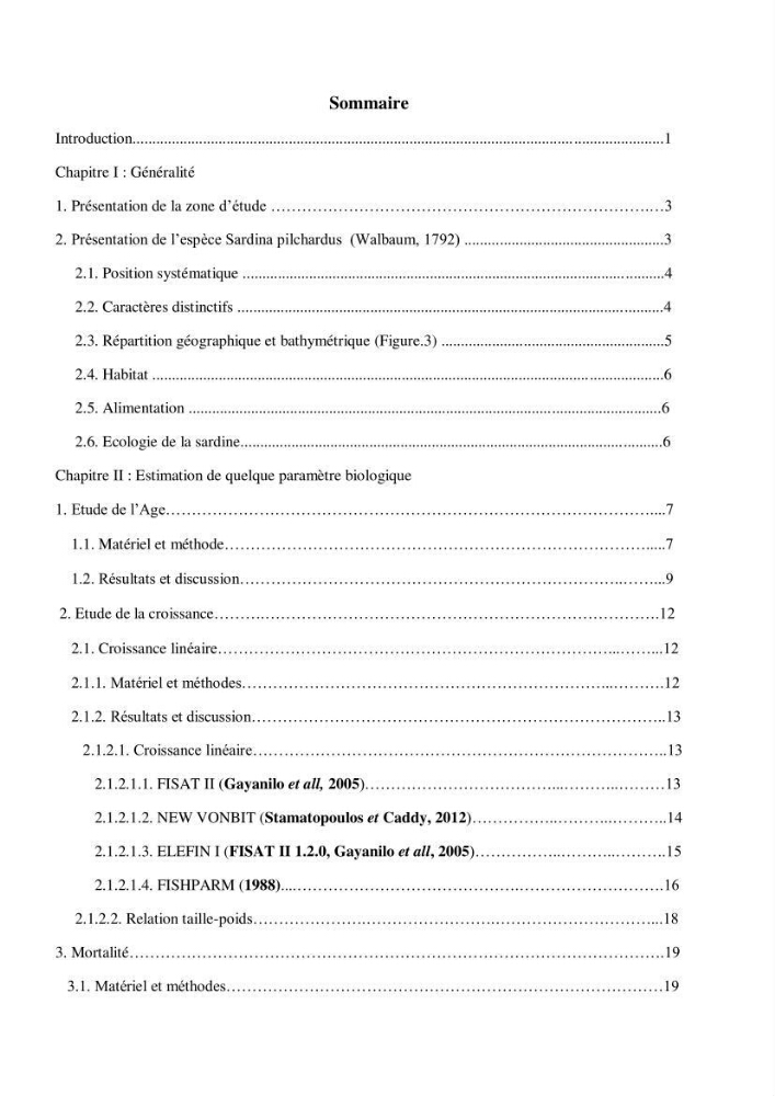 Impact de la variation du taux de mortalité (Z) sur l\'estimation de la biomasse exploitable de sardina pilchardus (Walbaum,1792) de la région Est de la côte Algerienne