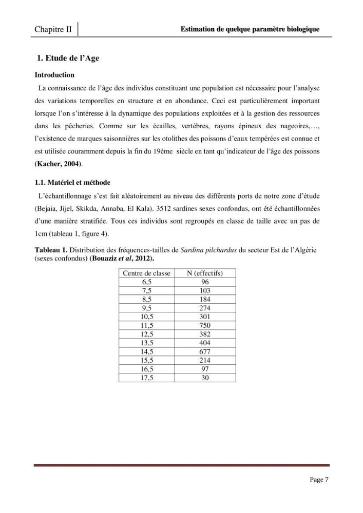 Impact de la variation du taux de mortalité (Z) sur l\'estimation de la biomasse exploitable de sardina pilchardus (Walbaum,1792) de la région Est de la côte Algerienne