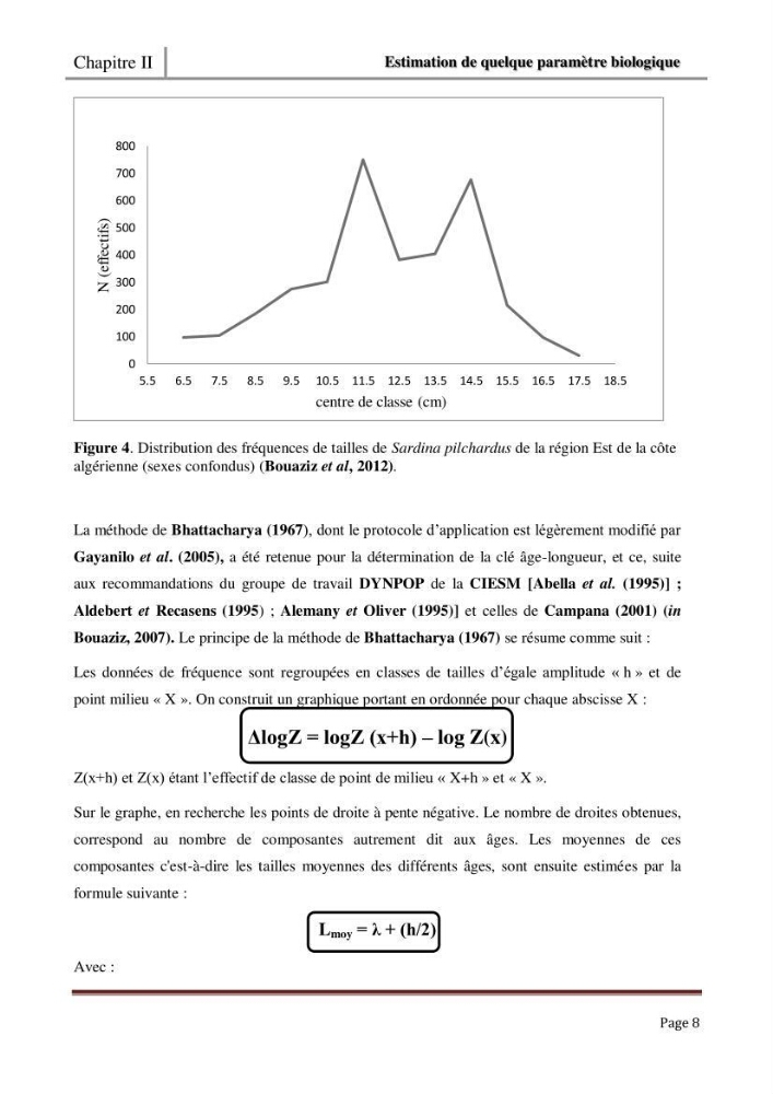 Impact de la variation du taux de mortalité (Z) sur l\'estimation de la biomasse exploitable de sardina pilchardus (Walbaum,1792) de la région Est de la côte Algerienne