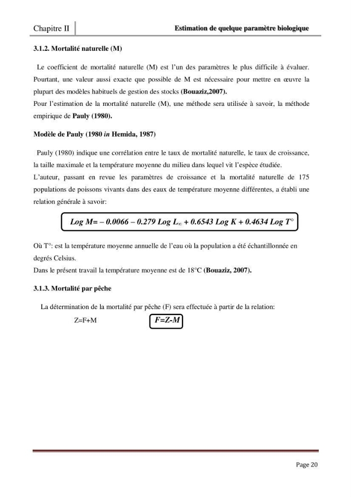 Impact de la variation du taux de mortalité (Z) sur l\'estimation de la biomasse exploitable de sardina pilchardus (Walbaum,1792) de la région Est de la côte Algerienne