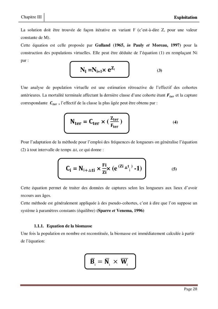 Impact de la variation du taux de mortalité (Z) sur l\'estimation de la biomasse exploitable de sardina pilchardus (Walbaum,1792) de la région Est de la côte Algerienne