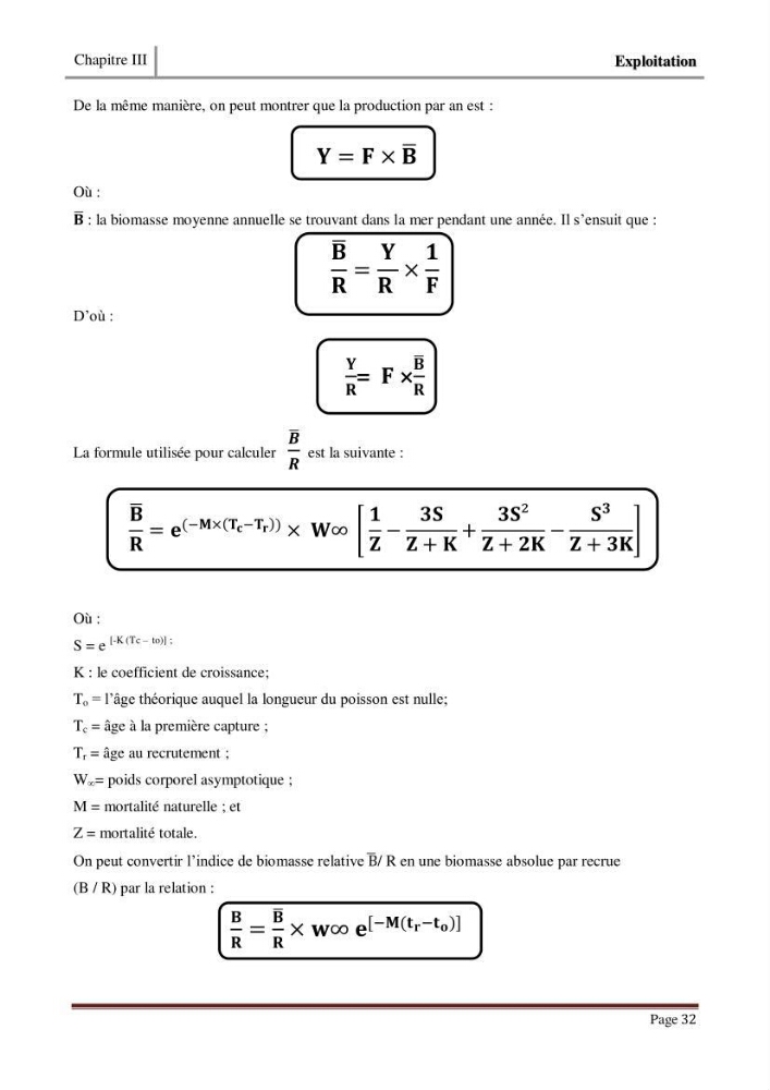 Impact de la variation du taux de mortalité (Z) sur l\'estimation de la biomasse exploitable de sardina pilchardus (Walbaum,1792) de la région Est de la côte Algerienne