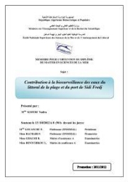 Contribution à la biosurveillance des eaux du littoral de la plage et du port de Sidi Fredj: