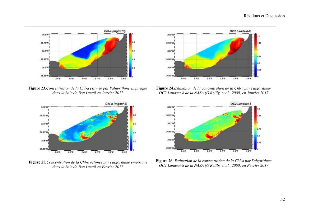 Conception des algorithmes empiriques pour l\'estimation de la chlorophylle-a et la turbidité dans la baie de Bou-Ismail