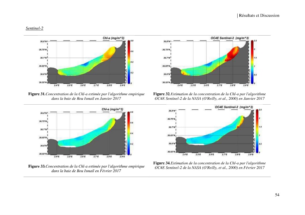 Conception des algorithmes empiriques pour l\'estimation de la chlorophylle-a et la turbidité dans la baie de Bou-Ismail