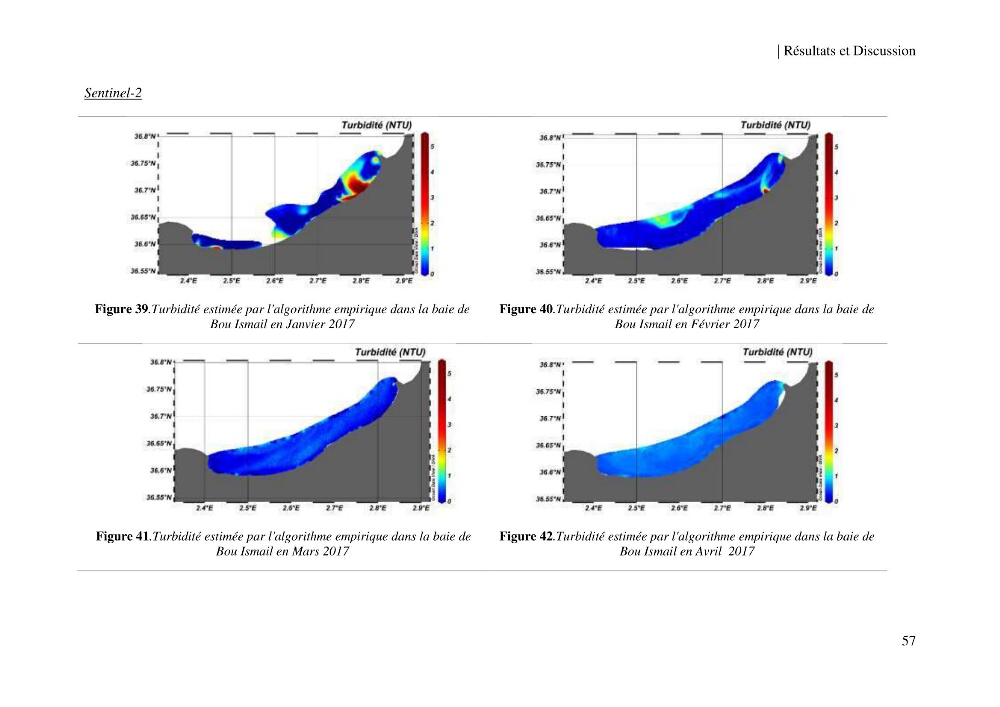 Conception des algorithmes empiriques pour l\'estimation de la chlorophylle-a et la turbidité dans la baie de Bou-Ismail