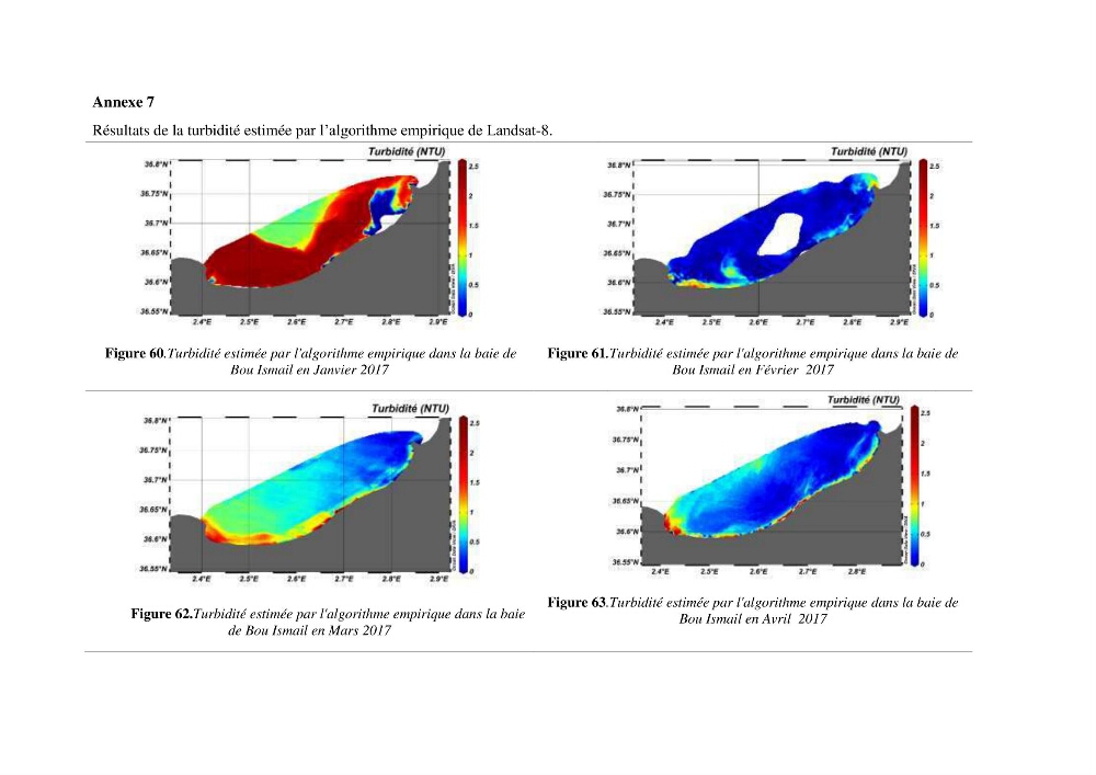 Conception des algorithmes empiriques pour l\'estimation de la chlorophylle-a et la turbidité dans la baie de Bou-Ismail
