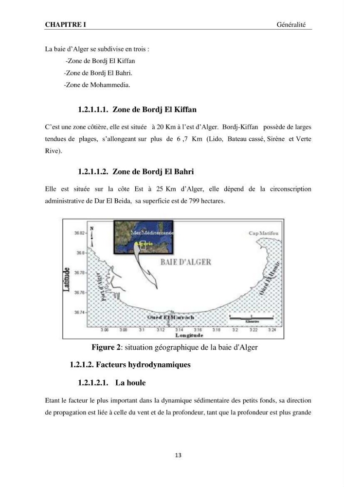 Modélisation et cartographie de la bathymétrie des zones côtières algéroises