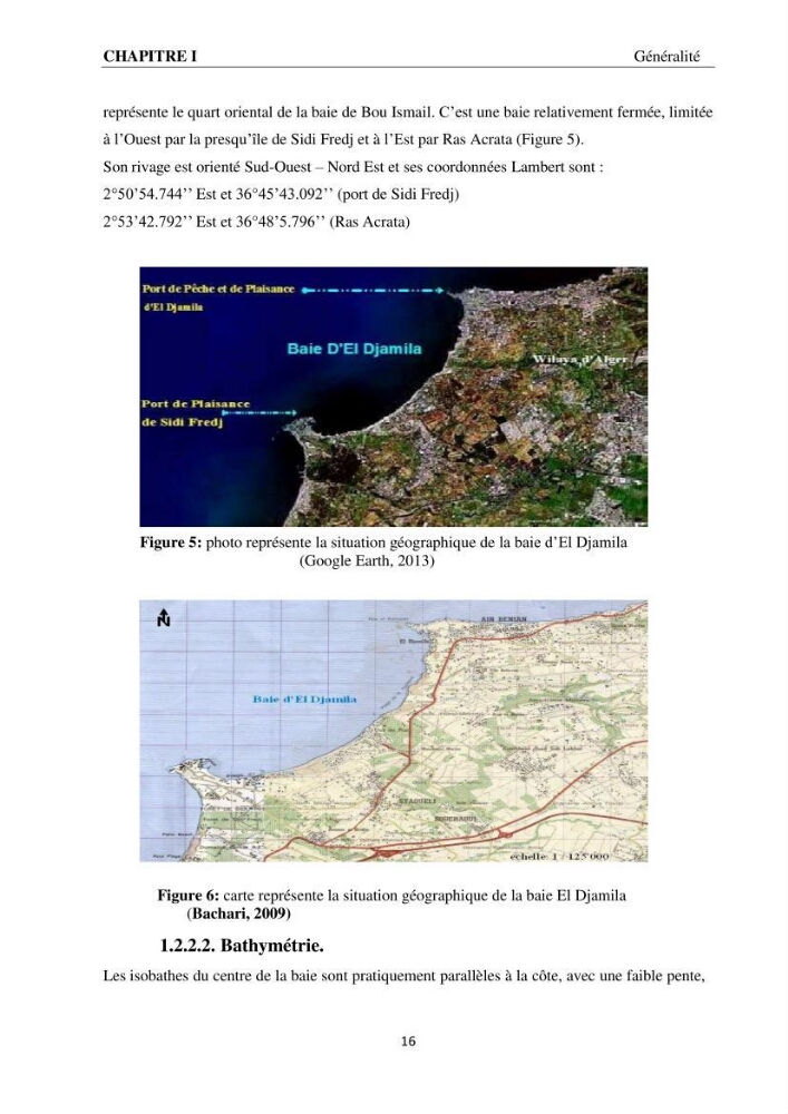 Modélisation et cartographie de la bathymétrie des zones côtières algéroises