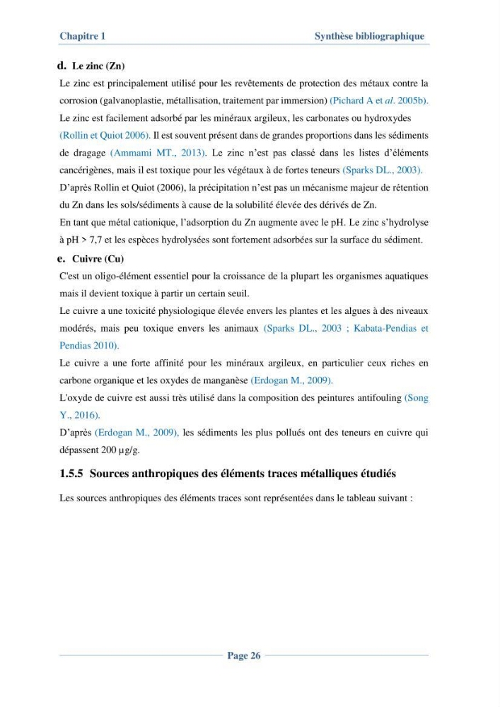 Contribution à l\'évaluation de l\'état de pollution du sédiment superficiel du port d\'Alger en cas d\'une opération de dragage