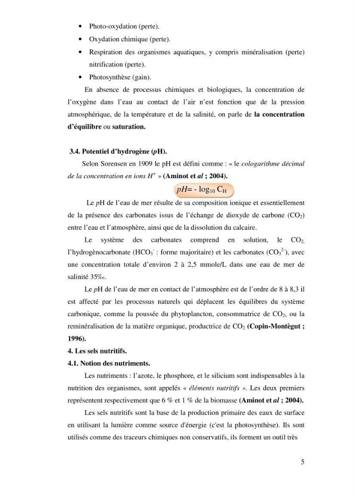 Qualité physico-chimique, sels nutritifs et bactériologique dans la baie de Bou-Ismail et le port de Bou-Haroun