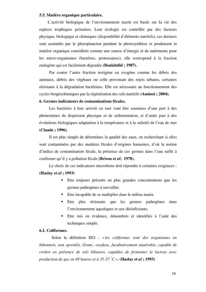 Qualité physico-chimique, sels nutritifs et bactériologique dans la baie de Bou-Ismail et le port de Bou-Haroun