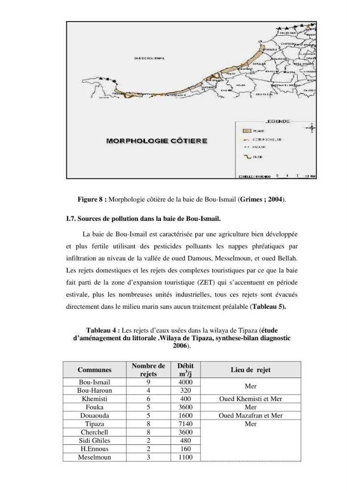 Qualité physico-chimique, sels nutritifs et bactériologique dans la baie de Bou-Ismail et le port de Bou-Haroun