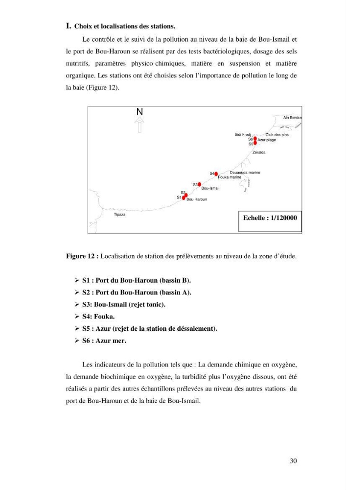 Qualité physico-chimique, sels nutritifs et bactériologique dans la baie de Bou-Ismail et le port de Bou-Haroun