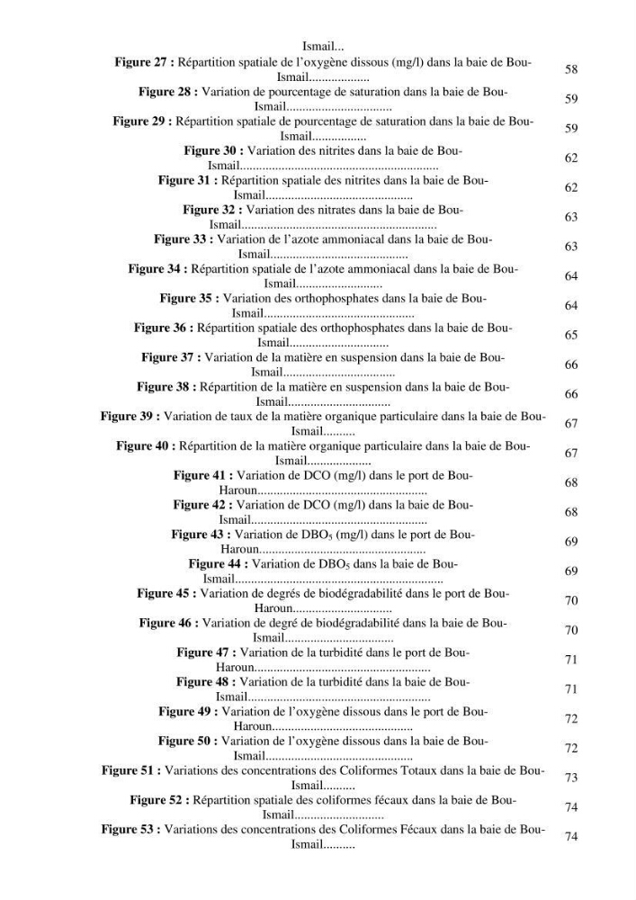 Qualité physico-chimique, sels nutritifs et bactériologique dans la baie de Bou-Ismail et le port de Bou-Haroun