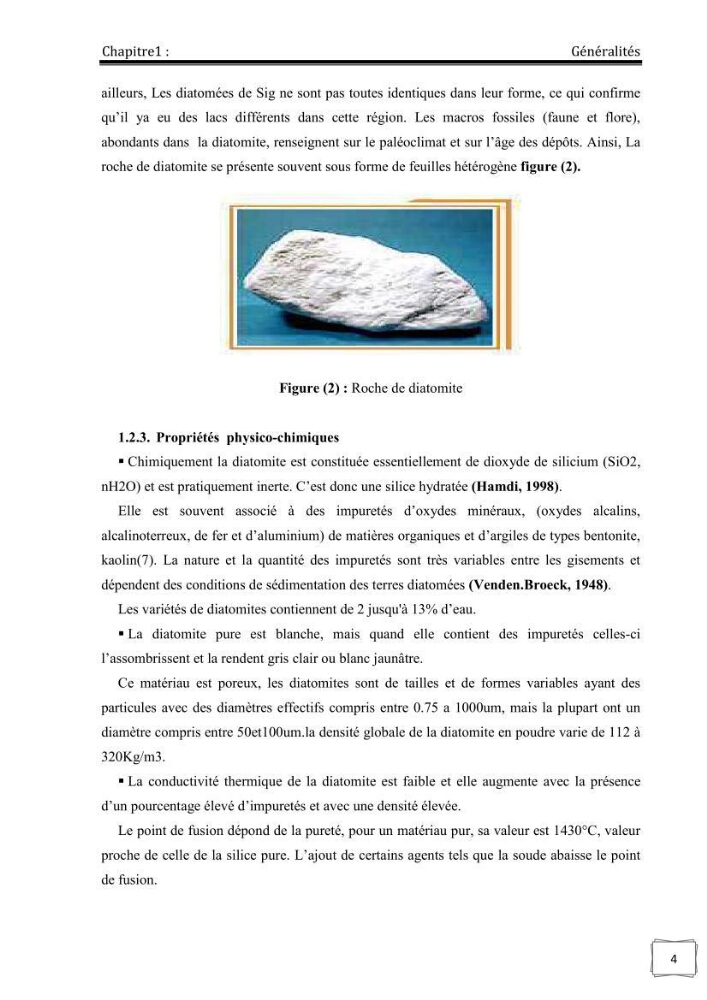 Décoloration de l\'eau par adsorption sur la diatomite