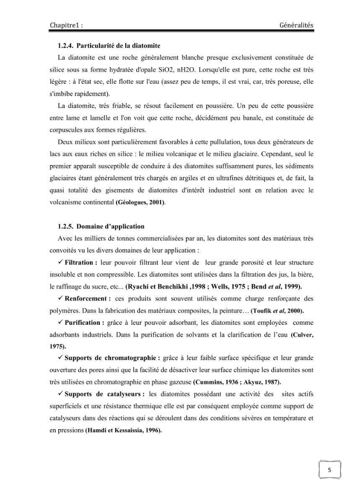 Décoloration de l\'eau par adsorption sur la diatomite