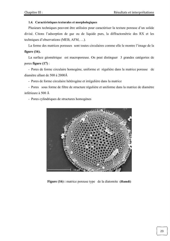 Décoloration de l\'eau par adsorption sur la diatomite