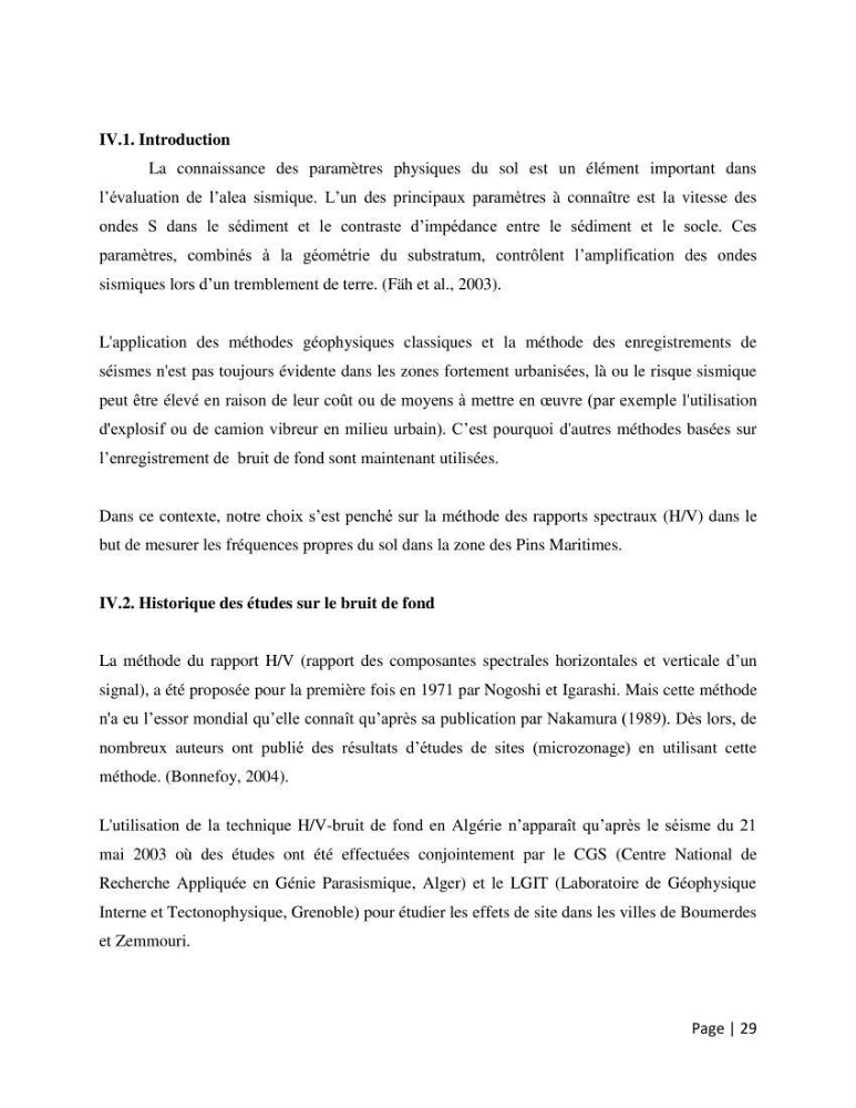 Evalution des effets de site dans la zone des pins maritimes