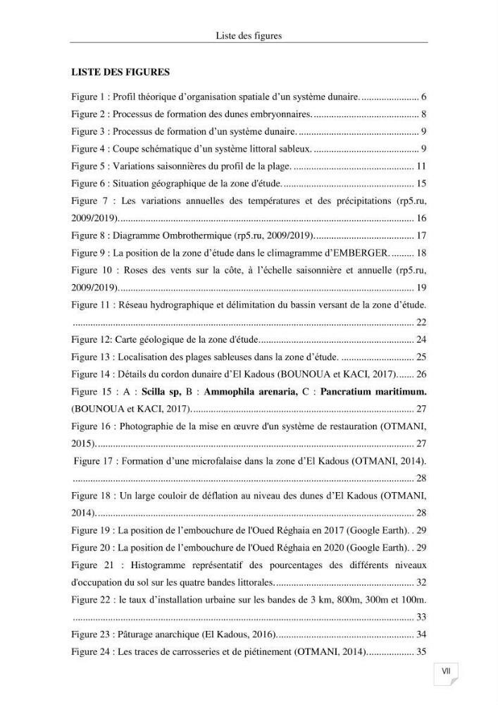 Etude de l\'évolution surfaçique et volumétrique du cordon dunaire d\'El Kadous ( commune de Heraoua):