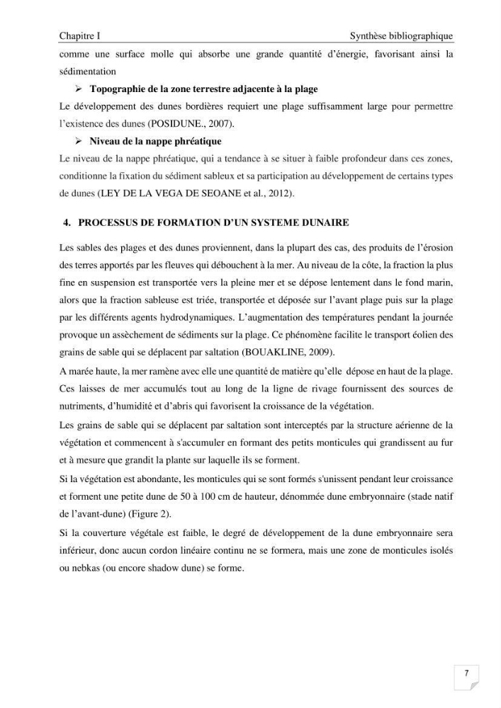 Etude de l\'évolution surfaçique et volumétrique du cordon dunaire d\'El Kadous ( commune de Heraoua):