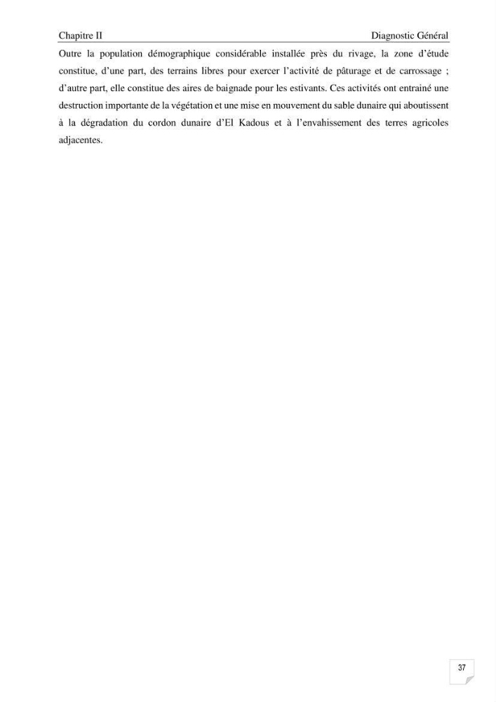 Etude de l\'évolution surfaçique et volumétrique du cordon dunaire d\'El Kadous ( commune de Heraoua):