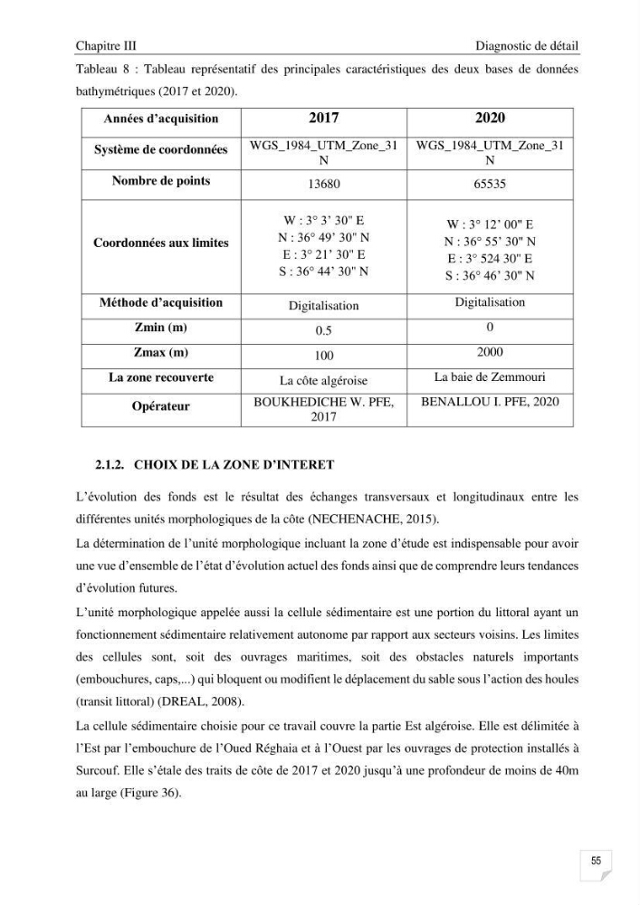 Etude de l\'évolution surfaçique et volumétrique du cordon dunaire d\'El Kadous ( commune de Heraoua):