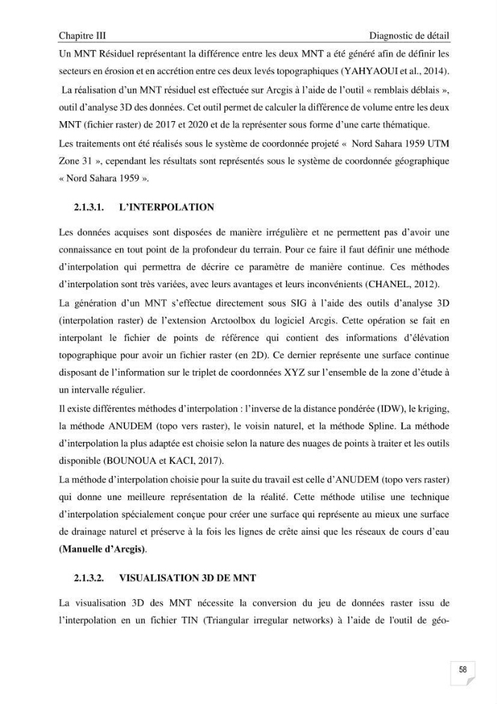 Etude de l\'évolution surfaçique et volumétrique du cordon dunaire d\'El Kadous ( commune de Heraoua):