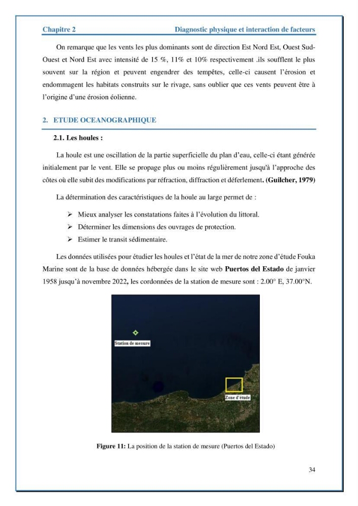 Etude de protection de la frange littorale de projet de la nouvelle station de dessalement de Fouka marine wilaya de Tipaza