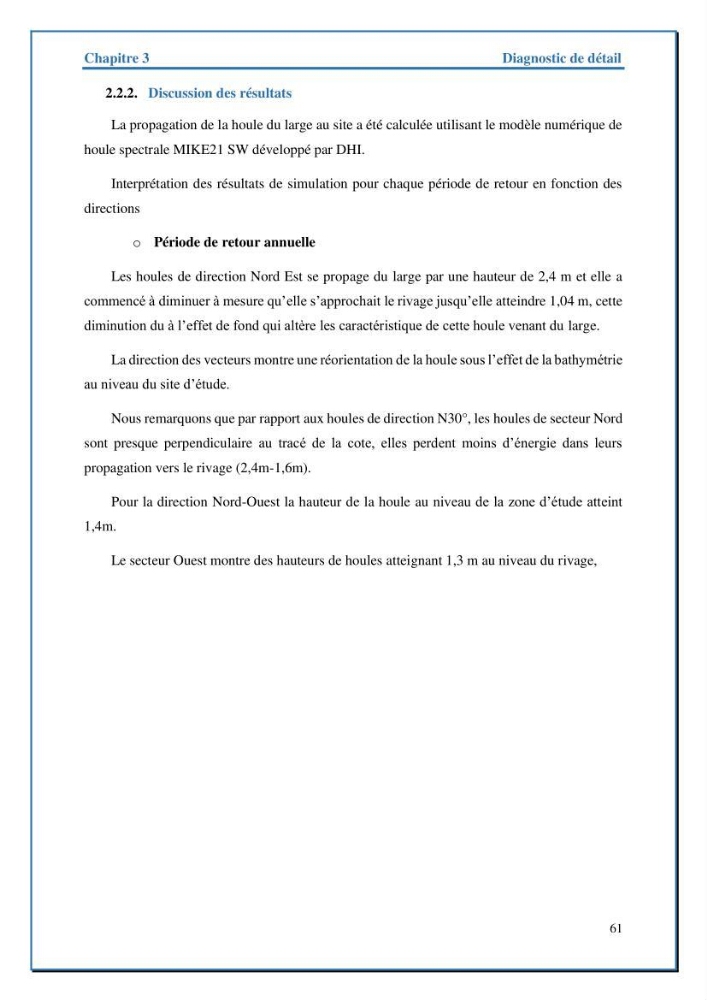 Etude de protection de la frange littorale de projet de la nouvelle station de dessalement de Fouka marine wilaya de Tipaza