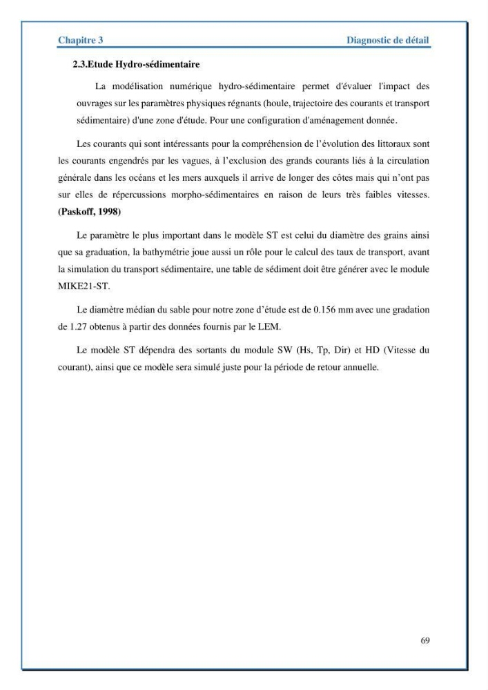 Etude de protection de la frange littorale de projet de la nouvelle station de dessalement de Fouka marine wilaya de Tipaza