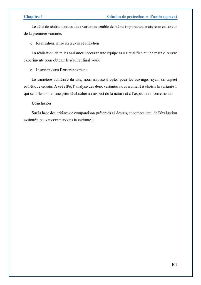 Etude de protection de la frange littorale de projet de la nouvelle station de dessalement de Fouka marine wilaya de Tipaza