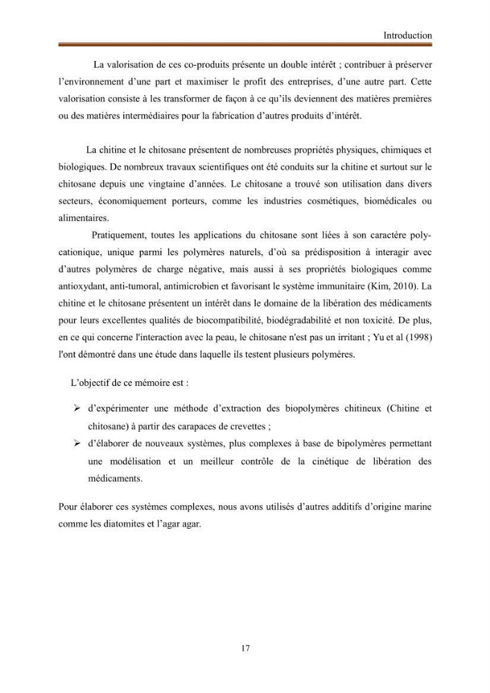Extraction de biopolymères chitineux d\'intérêt pharmacologique à partir de sous-produits de la pêche
