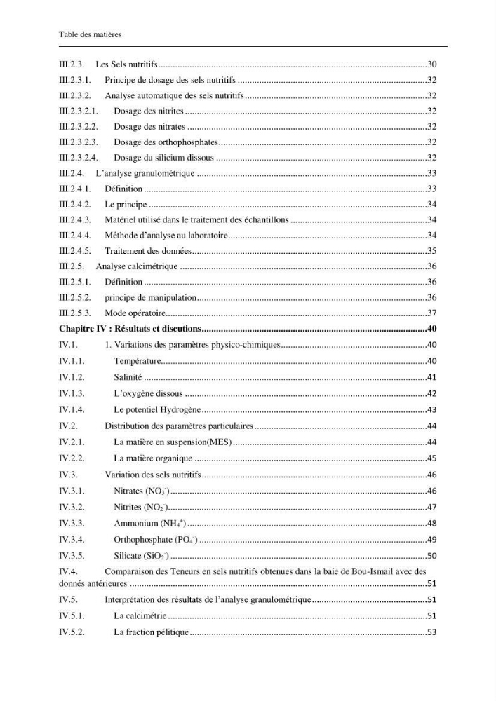 Contribution à l\'étude des paramètres physico-chimiques et de pollution dans l\'eau et dans le sédiment