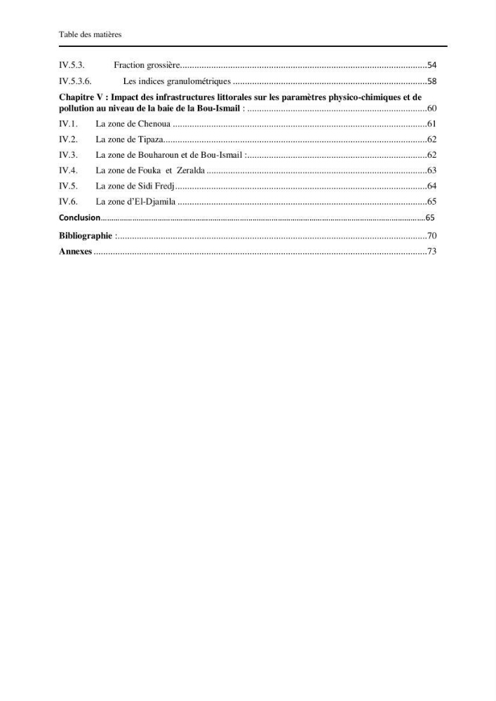 Contribution à l\'étude des paramètres physico-chimiques et de pollution dans l\'eau et dans le sédiment