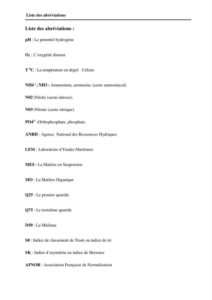 Contribution à l\'étude des paramètres physico-chimiques et de pollution dans l\'eau et dans le sédiment