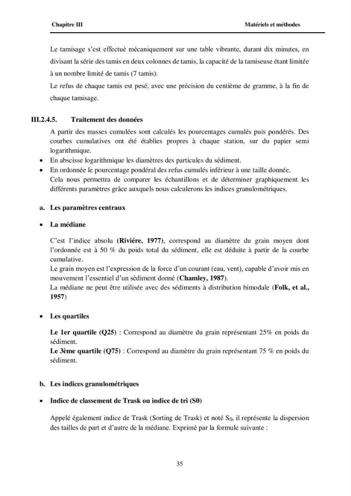 Contribution à l\'étude des paramètres physico-chimiques et de pollution dans l\'eau et dans le sédiment