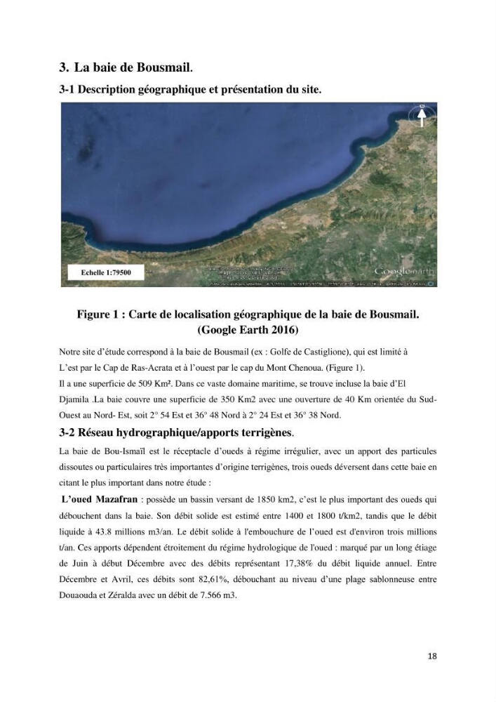 Evolution du trait de côte au niveau de la baie de Bouismail : recours a l\'image satellite et système d\'inforamation géographique