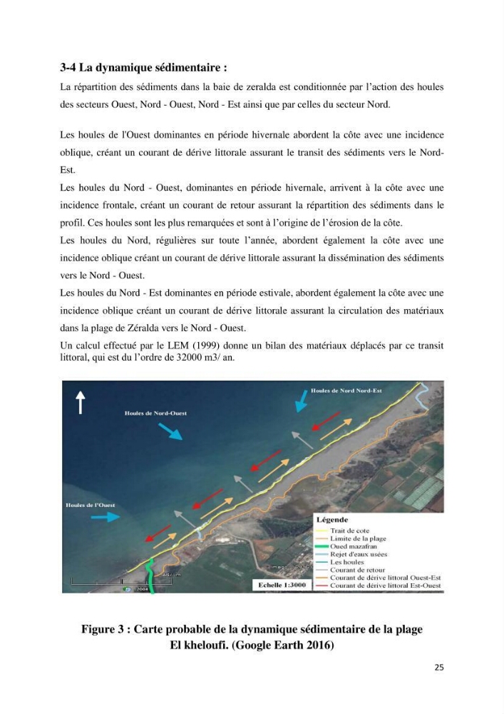 Evolution du trait de côte au niveau de la baie de Bouismail : recours a l\'image satellite et système d\'inforamation géographique