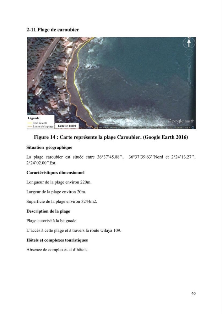 Evolution du trait de côte au niveau de la baie de Bouismail : recours a l\'image satellite et système d\'inforamation géographique