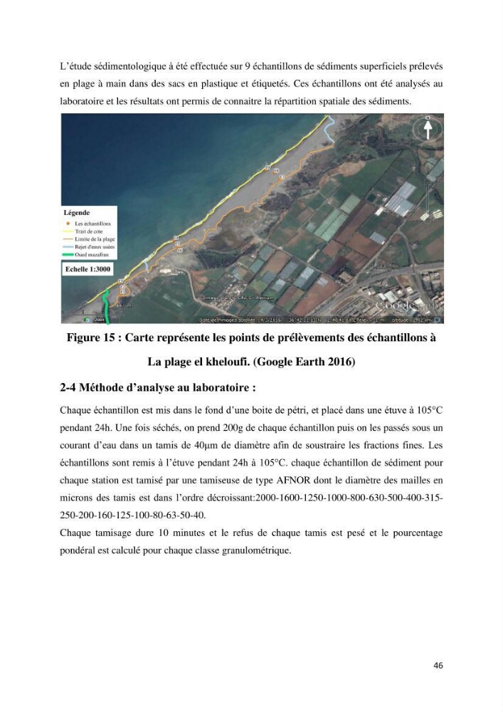 Evolution du trait de côte au niveau de la baie de Bouismail : recours a l\'image satellite et système d\'inforamation géographique