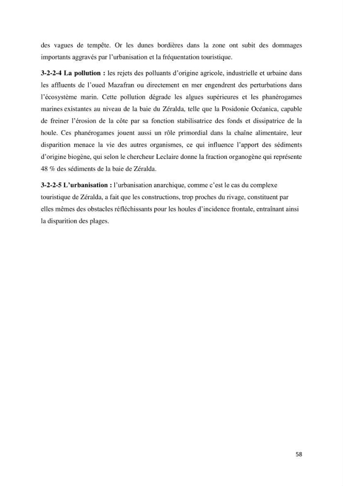 Evolution du trait de côte au niveau de la baie de Bouismail : recours a l\'image satellite et système d\'inforamation géographique