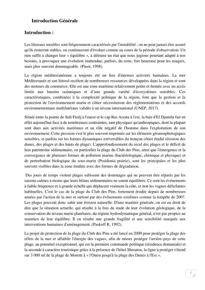 Protection de la plage Club des pins par les géotubes Et l’élargissement de la plage par les stabiplages