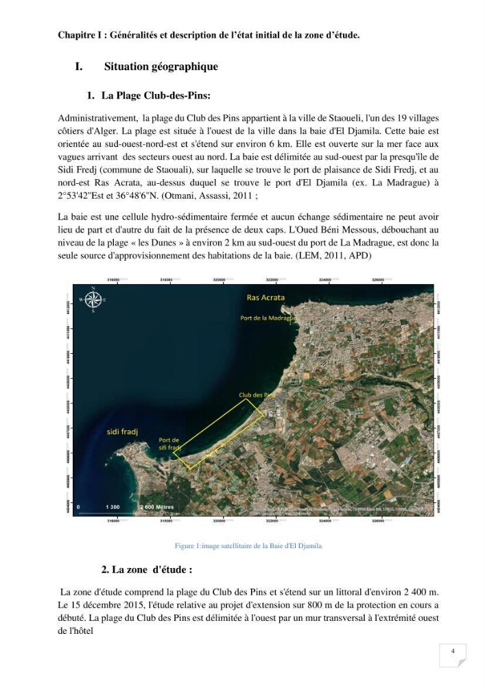 Protection de la plage Club des pins par les géotubes Et l’élargissement de la plage par les stabiplages