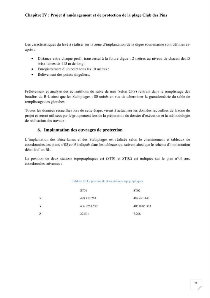 Protection de la plage Club des pins par les géotubes Et l’élargissement de la plage par les stabiplages